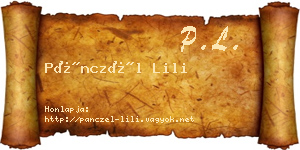 Pánczél Lili névjegykártya